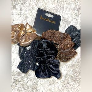 NWT 5 piece hair scrunchies ties imoshin brand